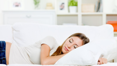 Woman having restful because of quality bedding