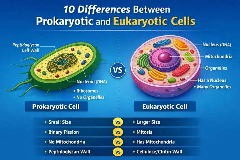 10 difference between prokaryotic and eukaryotic cell