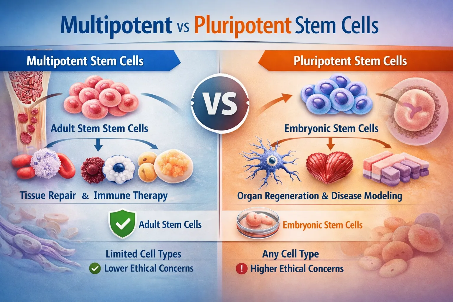 multipotent vs pluripotent