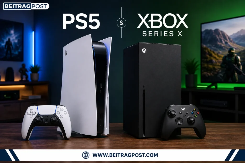 PS5 and Xbox Series X side by side